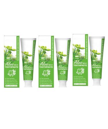 Aloe Vera & Mint Toothpaste - Gentle Care Removes Stains/Yellowing/Odor Fights Plaque Fresh Breath(3PCS)