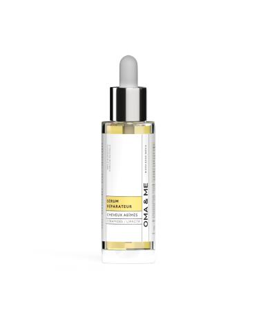 OMA & ME Repairing Serum for Dry and Damaged Ends - Repairs and Reduces Fragility of the Ends Protects the Hair - Hair Care 100% Natural Ingredients Made in France - 30ml