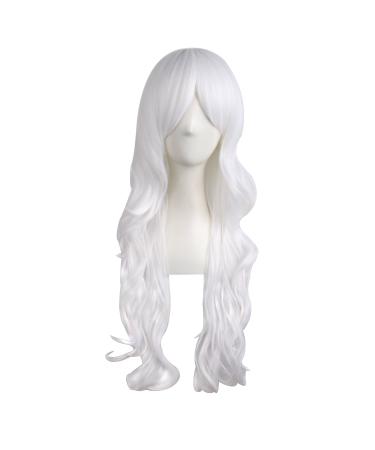 MapofBeauty 28/70cm Charming Women's Long Curly Full Hair Wig (White)