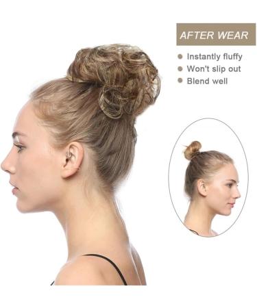 Bun Hair Piece Curly Messy Hair Bun Chignon Donut Hair Pad Elastic Hair Synthetic Hairpiece for Women Hair Pieces for Women(144T613) - Buy Online on GoSupps.com