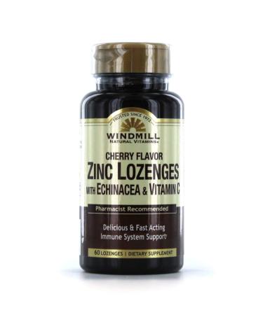 Windmill Vitamins Zinc Lozenges With Echinacea & Vitamin C - Cherry Flavor 60 Lozenges 60 Servings 60 Count