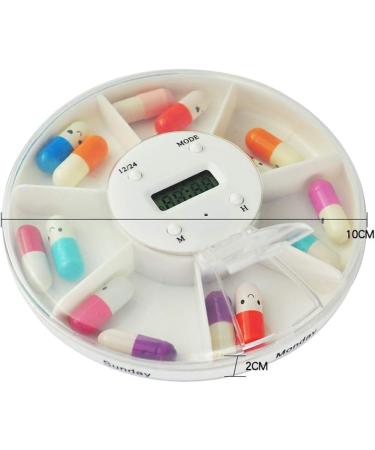 Songlela Electronic Pill Box Timer with 5 Timer Reminder Alarm and 7 Compartments Portable Essential Medication Time Display Reminder Case Organizer - Idea for Personal Care and Daily Use #3 - Buy Online on GoSupps.com
