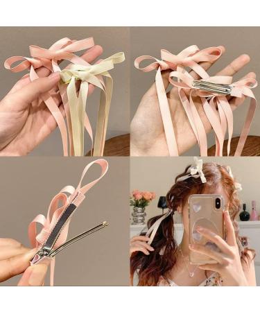 10pcs Colorful Double Bow Hair Clips for Girls | Women's Tassel Hair Barrettes | Kawaii Ribbon Hair Accessories - Buy Online on GoSupps.com
