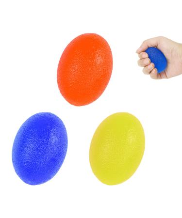 3PCS Gel Hand Balls Jagowa Hand Therapy Squeeze Hand Exercise Stress Balls for Grip Strengthen Relief Anxiety