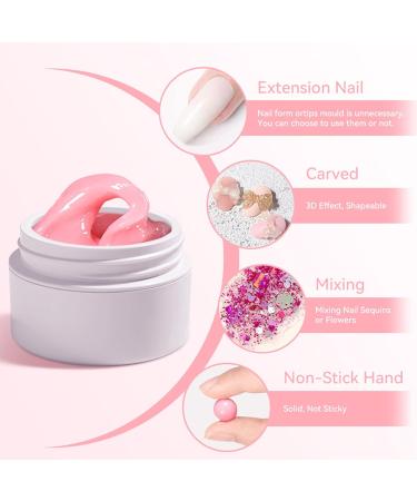 White Hard Gel Builder for Nail Extension | UV LED Carving Gel for Nail Art | Rhinestones Glue for Home Use - Buy Online on GoSupps.com