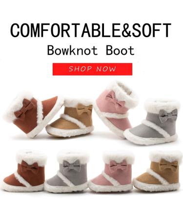Sonsage Infant Snow Boots | Soft Anti-Skid Sole | Newborn Winter Booties | 6-12 Months | Brown - Buy Online on GoSupps.com