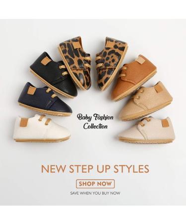 Infant Baby Boys Girls Oxford Shoes | Anti-Slip PU Leather Sneakers 12-18 Months A Khaki - Buy Online on GoSupps.com