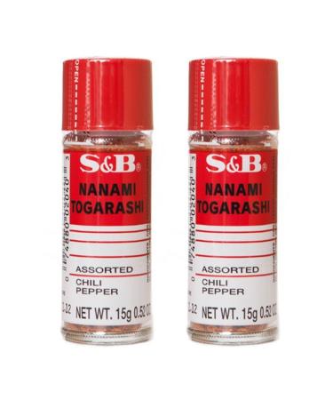 2 Packs  S&B Nanami ( shichimi ) Togarashi Assorted Chili Pepper 0.52 Oz 0.52 Ounce (Pack of 2)