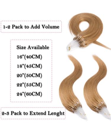 SEGO Microring Hair Extensions - 50g Remy Human Hair 40cm 50 Strands Honeyblond#27 - International Shipping Available - Buy Online on GoSupps.com