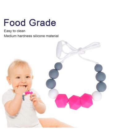 Teething Toy & Baby Feeding Chain - Easy to Clean Educational Food Accessory | Rose Red - Buy Online on GoSupps.com