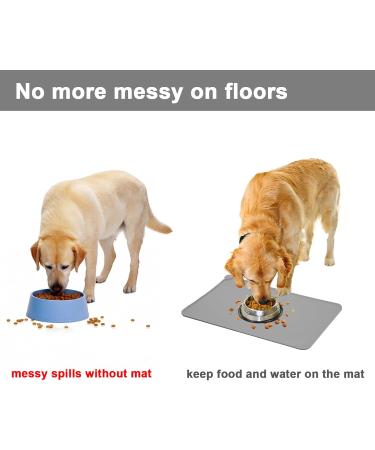 Moacc Slipproof & Waterproof Feed Mats for Dogs & Cats - 47x30cm Gray Point Pattern - Ideal Food Base Underlay - Buy Online on GoSupps.com