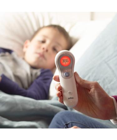 Braun NTF3000CAV1 No Touch + Forehead Thermometer with Colour Coded Display for Infants Children and Adults No. 1 Brand Among Pediatricians and Moms - Buy Online on GoSupps.com