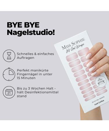 Original Miss Sophie UV Starter Set - Self-Adhesive Nail Foils in Rosewood Love & Iced Coffee | No Splinters Long-Lasting & Easy Application - Buy Online on GoSupps.com