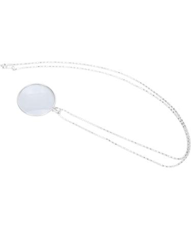 Necklace Magnifying Glass Magnifying Glass Safe Magnifying Glass with Chain Reading Magnifier for Reading for Working (Silver) - Buy Online on GoSupps.com