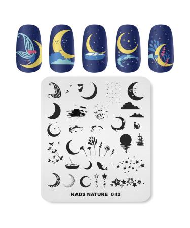 KADS Nail Stencil Natural Nail Stamping Plate Moonfish Image Nail Art DIY Manicure Tool (NA042) - Buy Online on GoSupps.com