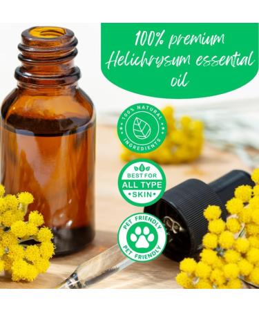 GreenHealth Helichrysum Essential Oil 5 ml 100% Pure & Natural Therapeutic Grade Amber Glass Bottle with Euro Dropper Helichrysum 0.17 Fl Oz (Pack of 1) - Buy Online on GoSupps.com