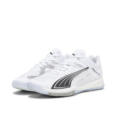 PUMA Men's Accelerate Nitro SQD Indoor Sports Shoes 44 EU White Black Concrete Gray