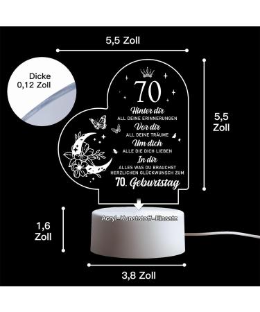 70th Birthday Gifts for Him & Her | Acrylic Night Light Decorations for 1953 Celebrations - Buy Online on GoSupps.com