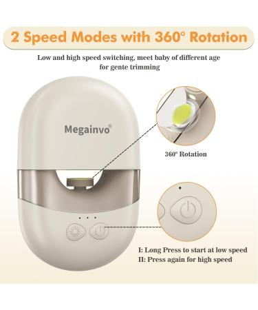 Electric Baby Nail File with LED Light and USB Rechargeable, 6 Pads Included - Baby Nail Trimmer Kit for Newborns and Toddlers - Buy Online on GoSupps.com