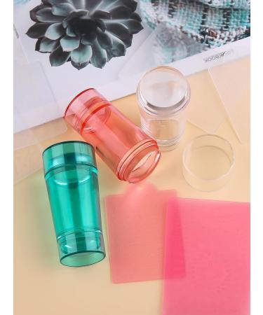 3 Pcs Jelly Nail Art Stamper Set with Double Head Silicone Stampers - Transparent Green Red Soft Nail Stamping Kit for Manicure Tools - Buy Online on GoSupps.com