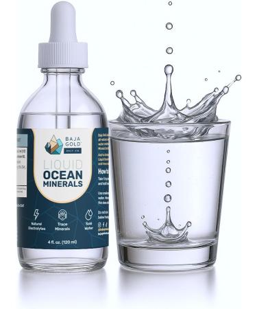 Baja Gold Liquid Ocean Trace Mineral Drops - Ionic Electrolyte Drops for Drinking Water & Food Flavor Enhancement - Mineral-Rich Saline Solution & Oral Cleanse - 4 fl oz, 30-Day Supply 4 Fl Oz (Pack of 1)