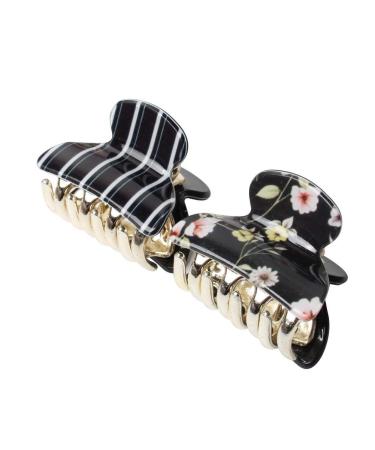 Floral Printed Small Acrylic Hair Claw Clips - Pack of 12 (Color D) - No-Slip Grip for Girls and Women - Buy Online on GoSupps.com