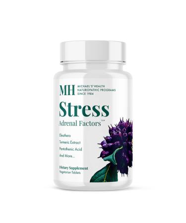 MICHAEL'S Health Naturopathic Programs Stress Adrenal Factors - 60 Vegetarian Tablets - Nutrients to Nourish The Adrenal Glands - with Turmeric & Ashwagandha - Stimulant Free - 20 Servings 60 Count (Pack of 1)