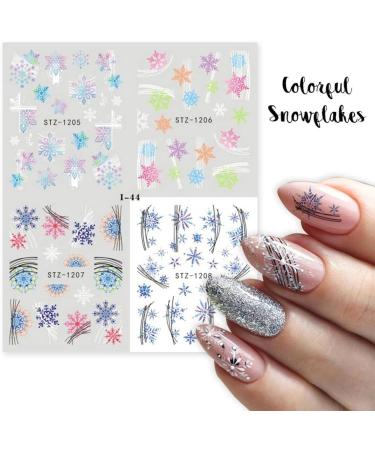 4 in 1 Sliders Wraps Winter Water Transfer Cute Snowflakes Abstract Leaf Penguin Bird Nail Stickers(01) Style01 - Buy Online on GoSupps.com