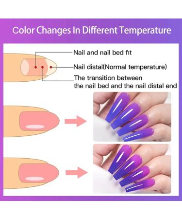Colour Changing Gel Nail Polish Autumn Gel Nail Polish UV Brown Gel Nail Polish Autumn Colours Thermal Mood Changing Temperature Change UV LED Soak Off Nail Art Manicure Pedicure (012) - Buy Online on GoSupps.com