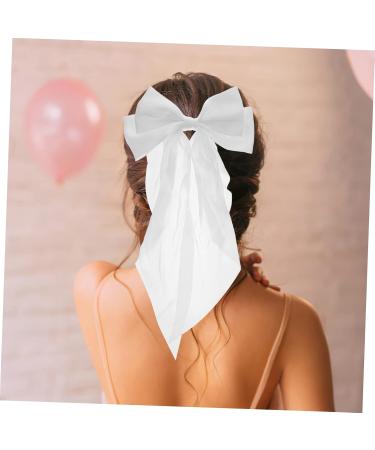 MAGICLULU Bow Spring Clip Hair Accessories for Bride 90s Hair Bow Barrettes Bow Barrettes Girl Hair Clips Ribbon Hair Clip Hair Pin Tiara Women Hair Decoration Fabric White Bow Tie - Buy Online on GoSupps.com