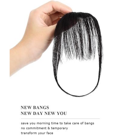 Yamel Clip in Wispy Fringe Bangs - Natural Black Human Hair Extensions for Women - Buy Online on GoSupps.com
