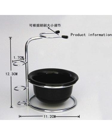 ZHONGJIUYUAN Stainless Steel Shaving Set: Brush Razor Stand & Black Bowl - Premium Health Care Grooming Essentials - Buy Online on GoSupps.com