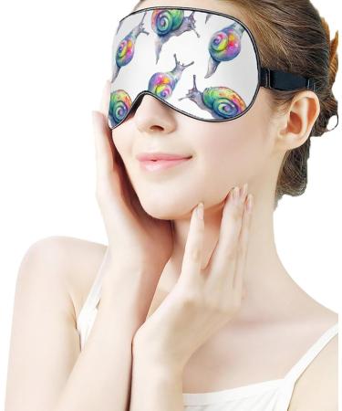 Rainbow Crystal Snails Sleep Mask - Adjustable Eye Cover for Sleeping and Travel - Buy Online on GoSupps.com