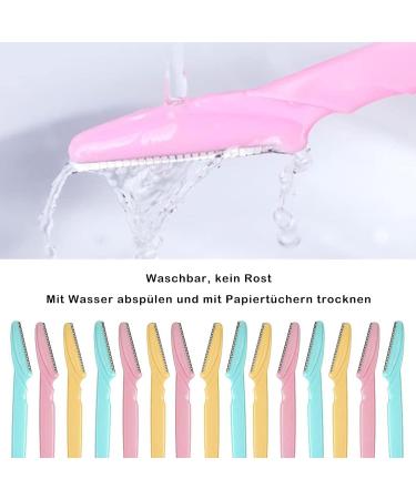 12-Piece Eyebrow Shavers & Facial Razors for Women & Men - Portable Hair Remover for Face Body & Eyebrows in 3 Colors - Buy Online on GoSupps.com