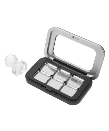 Palette Magn tique Compacte Noire Mate 6 Compartiments en M tal Plaque de Pressage Int gr e Palette de Fards Paupi res et Blush Vide pour Maquillage DIY Rangement Portable