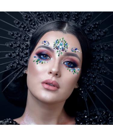 Ludress Crystal Face St Patricks Day Face Stickers Glitter Mermaid Face Gems Tears Sparkle Face Jewels Rave Festival Body Jewels for Women and Girls (Green 1) - Buy Online on GoSupps.com