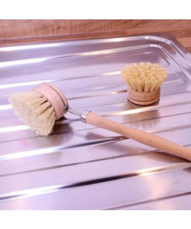 Eco-Friendly Dish Brush Replacement Heads - 5 Pieces Natural Sisal Hemp and Beech Wood Scrubbing Brushes - Buy Online on GoSupps.com