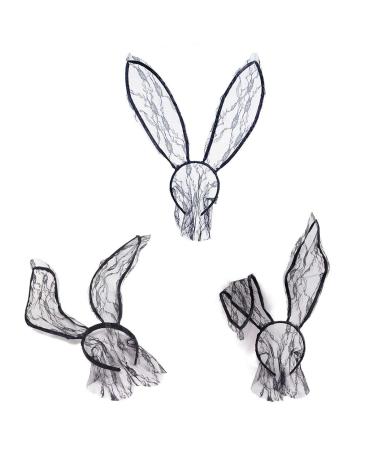 Catery Sexy Lace Bunny Ears Veil Headband | Cosplay Halloween Hair Accessory - Buy Online on GoSupps.com