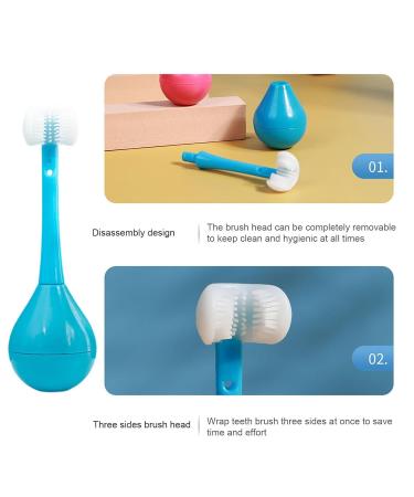 Three-Page Toothbrush for Children | Cute Cartoon Soft Silicone Brush Head | Best 3-Sided Children's Toothbrush for Easy Brushing - Buy Online on GoSupps.com