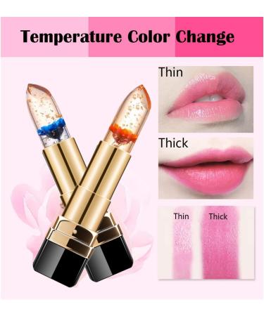 Dulele 3 Pack Crystal Flower Jelly Lipstick Set - Color Changing & Nutritious Lip Balm Set - Buy Online on GoSupps.com