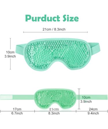 Cooling Eye Mask Hot Cold Eye Mask with Gel Bead Reusable Gel Eye Mask for Puffy Eyes Dark Circles Bags Dry Eyes Migraine Relief Headache Stress Relief Insomnia Sinus Pain (Green) - Buy Online on GoSupps.com