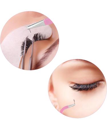 Ainiv 2Pcs Straight & Curved Lash Tweezers Kit - Stainless Steel Pointed Tweezers for Eyelash Extensions, DIY Crafts, Nail Art - Pink - Buy Online on GoSupps.com