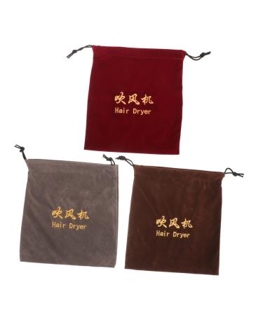Mikinona 3 Pcs Hair Dryer Storage Bag Hair Dryer Pouch Travel Hair Dryer Travel Makeup Bag Organizer Fabric