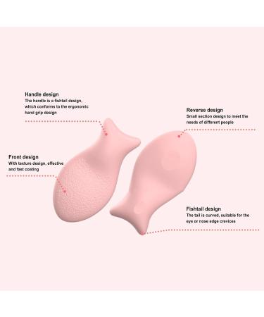 Foundation Powder Puff | Silicone Reusable Facial Puff Pad Cosmetic Foundation Blender Puff Beauty Puff Pads for Women Girls Dating Daily Life123/200) Small fish puff (pink) - Buy Online on GoSupps.com