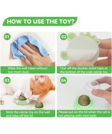 Aucenix Catnip Balls Toy for Cat Wall Catnip Roller for Cat Licking Teeth Cleaning Dental Edible Kitten Toy Natural Rotating Cat Balls Cat Nip Balls Cat Toy (Green-2pcs) - Buy Online on GoSupps.com