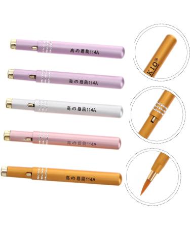 Housoutil 5pcs Retractable Lip Brush Makeup Applicators Lip Applicators Lip Gloss Wands Retractable Lip Liner Portable Makeup Brush Scrubber Lip Tint Lipstick Metal Mini 11.5x0.8cm Assorted Color - Buy Online on GoSupps.com