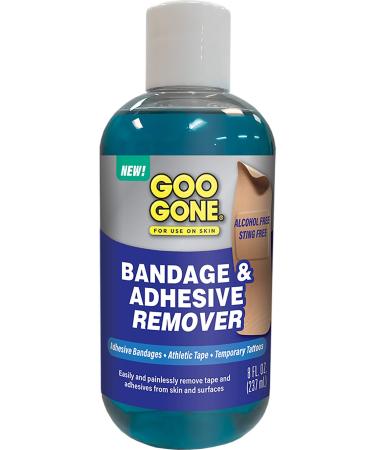 Goo Gone Bandage Adhesive Remover For Skin - 8 Ounce - Safe Method to Remove Sports Tape, KT Tape, Temporary Tattoos, Ink, Medical Bandages and More - Buy Online on GoSupps.com