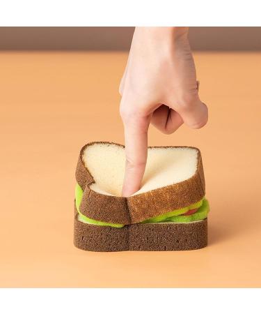 Creative Toast Shape Dish-Washing Sponges Washable Scrubber Tools for Pots Gadget Cleaning Dishes Household Accessories - Buy Online on GoSupps.com
