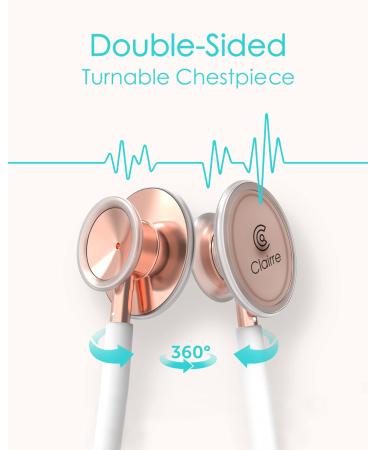 Clairre Rose Gold Stethoscope - Dual Head for Cardiology, Ideal Gift for Doctors and Nurses - Medical Diagnostic Tool for Clinical and Home Health Use - Buy Online on GoSupps.com