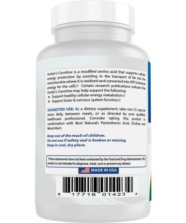 Best Naturals Acetyl L-Carnitine 1000 mg 60 Capsules (60 Count (Pack of 3)) Unflavoured 60 Count (Pack of 3) - Buy Online on GoSupps.com